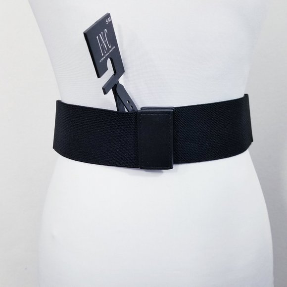 INC Vegan Black Bow Wide Stretch Belt - NWT - Picture 6 of 8